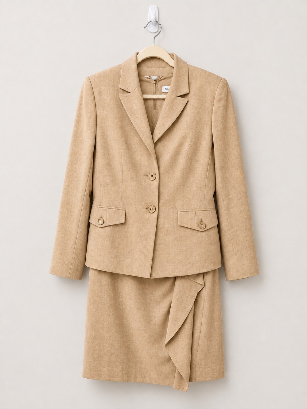 Calvin Klein Tan Sheath Dress & Blazer 2-Piece Suit Set Career Wear- NWOT Sz 12 - Picture 1 of 4